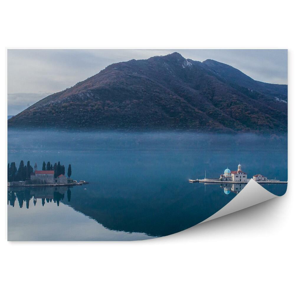 Fototapeta na stenu Budovy Stromy Hory Príroda Oceán Čierna Hora Hmla