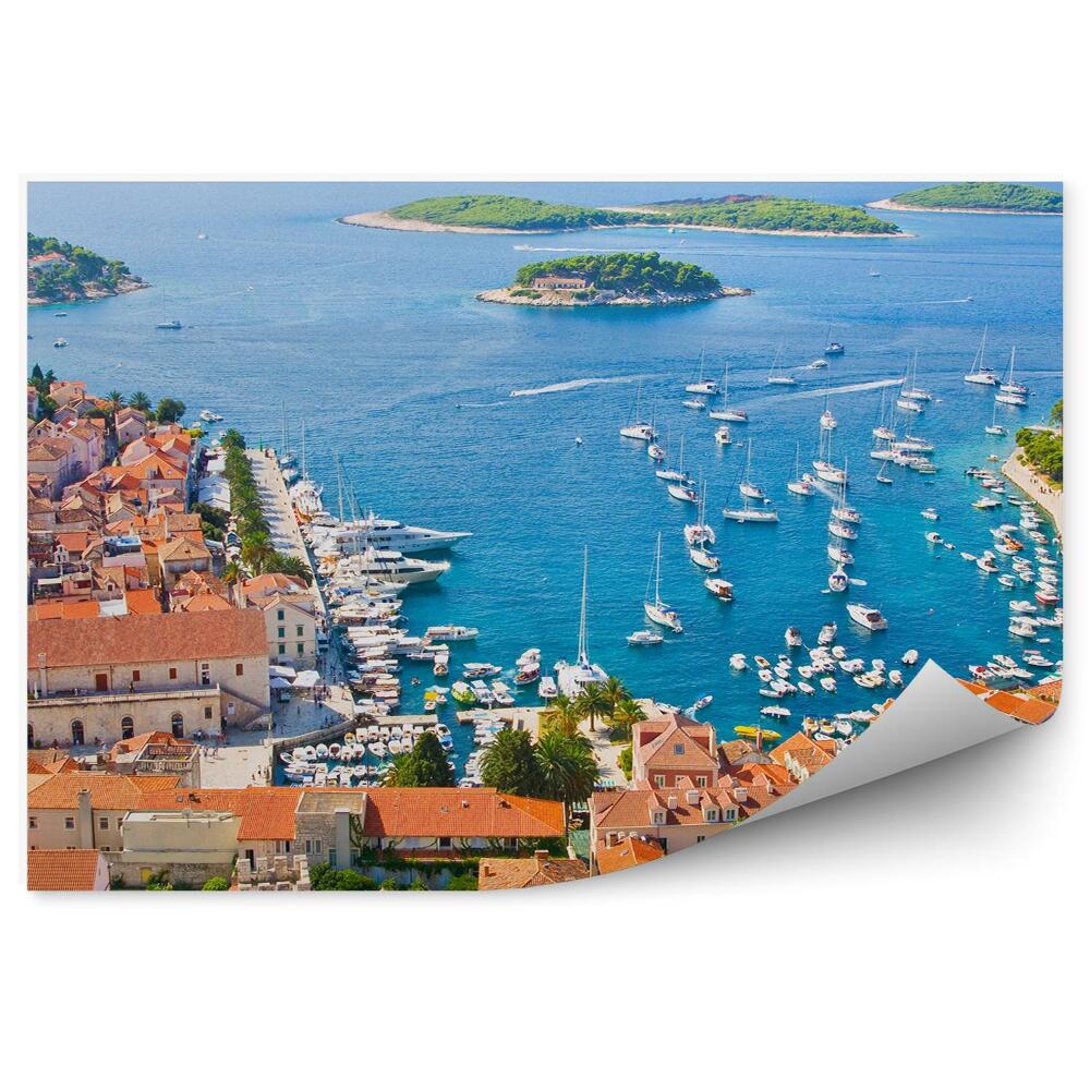 Fototapeta Chorvátsko Ostrovy Prístav Pohľad Z Vtáčej Perspektívy
