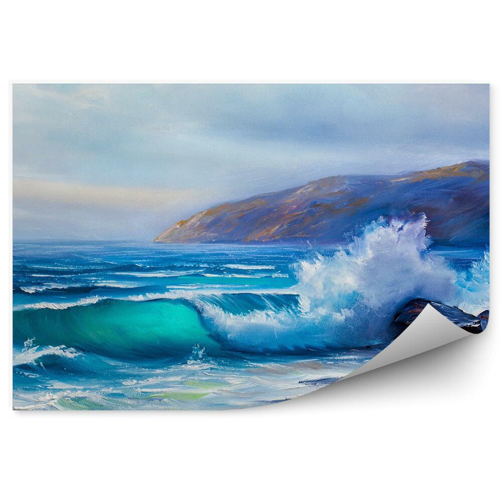 Fototapeta na stenu Morské vlny narážajúce na skaly pobrežia