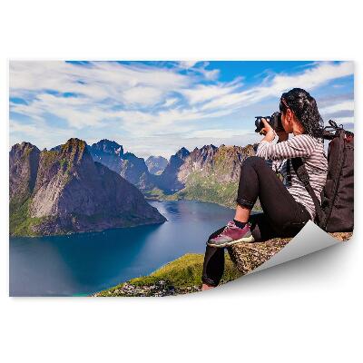 Fototapeta na stenu Turista Fotograf Príroda Voda Hory Mesto