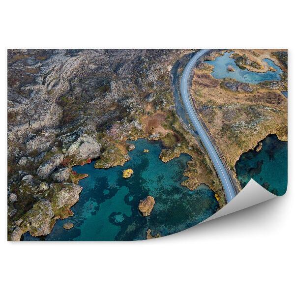 Fototapeta Island Letecké Fotografie Krajina Cesta Skaly Voda