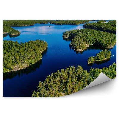 Fototapeta na stenu Pohľad na modré jazero z vtáčej perspektívy