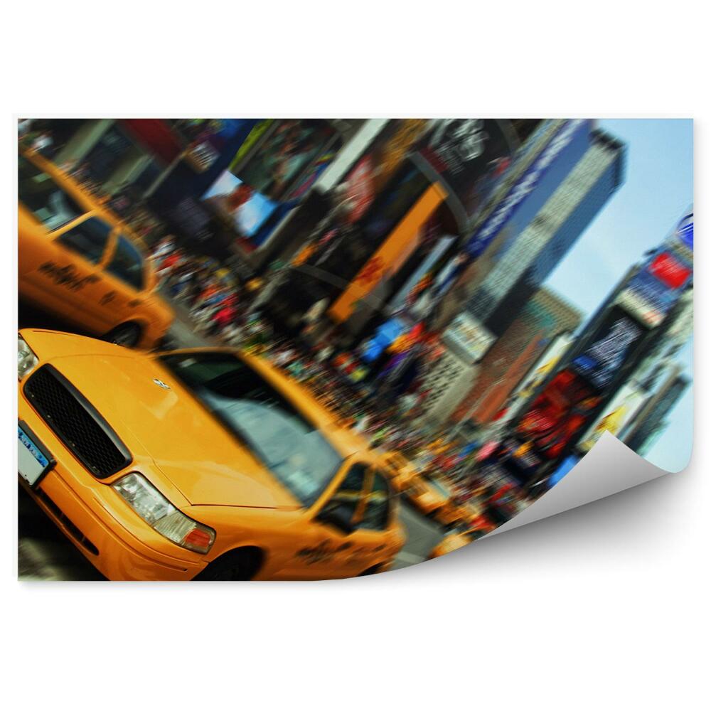 Fototapeta na stenu Doprava Z Pohľadu Mesta Taxi Žlté Autá