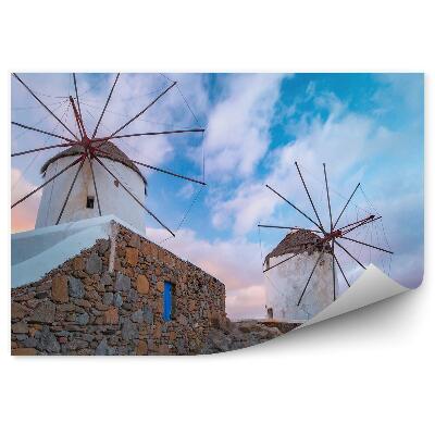 Fototapeta na stenu Pisano oblačno nebo mlini na veter
