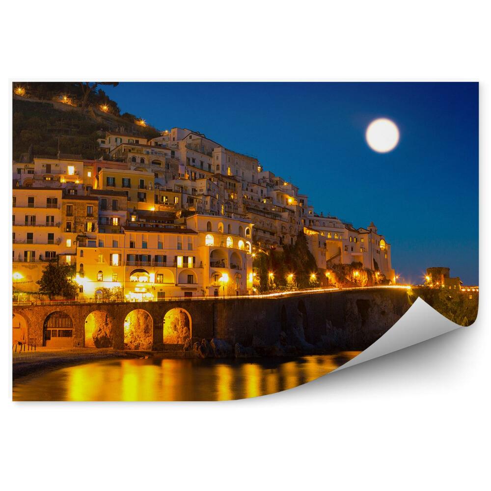 Fototapeta Almafi panoráma mesta nočný pohľad
