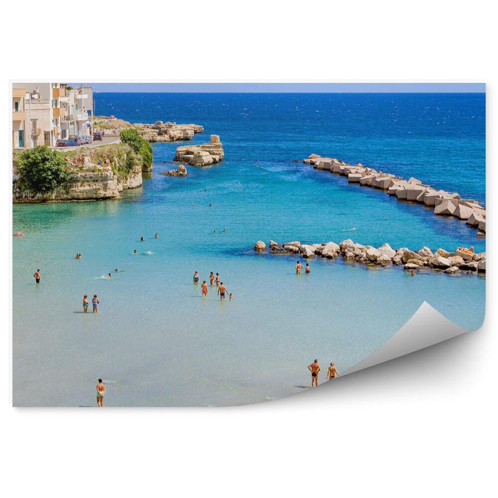 Fototapeta Architektúra Skaly Stromy Ľudia Obloha Mraky Otranto