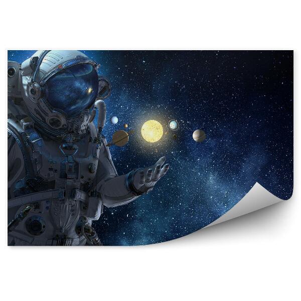 Fototapeta Astronaut Planéta Slnko Hviezdy Obloha