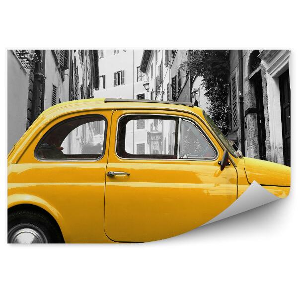 Fototapeta Žlté retro auto v Ríme