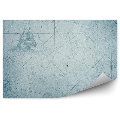 Fototapeta Fragment starej mapy retro modrá