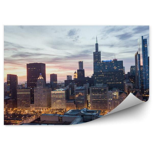 Fototapeta na stenu Mrakodrapy svetlá obloha mraky Chicago