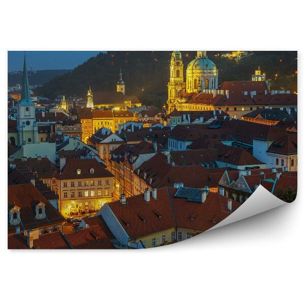 Fototapeta Nočná svetelná panoráma Prahy