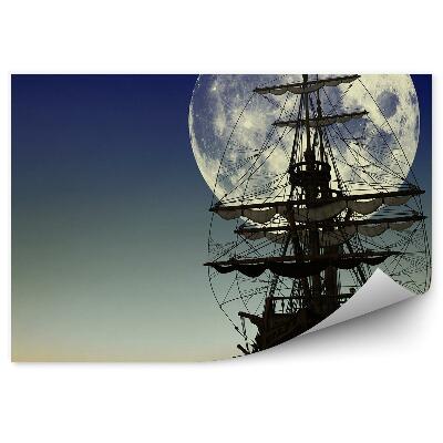 Fototapeta na stenu Stará Loď Východ Mesiaca Východ Slnka