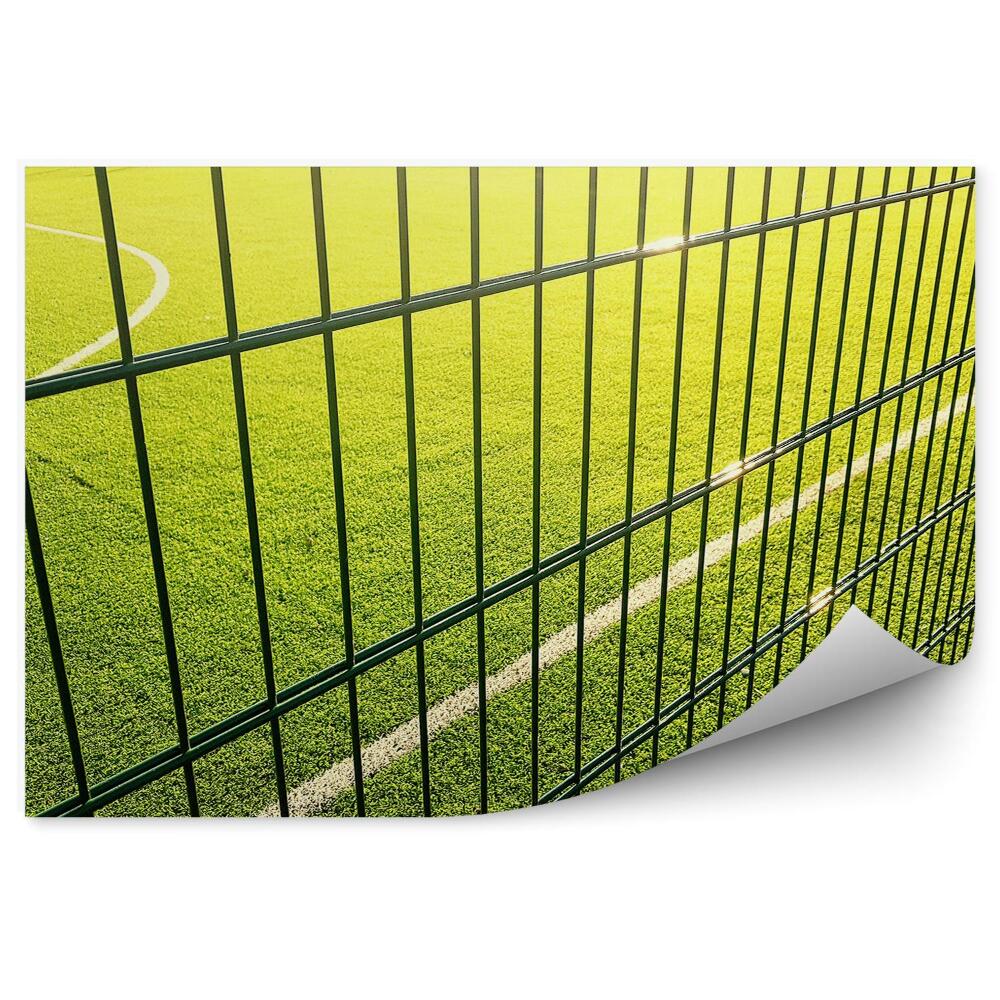 Fototapeta na stenu Gradnja ograje igrišča za gole