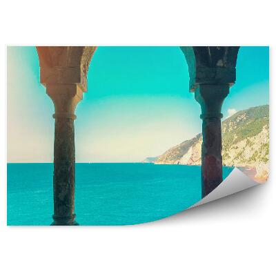 Fototapeta na stenu Oblúkové okno pohľad na pobrežie