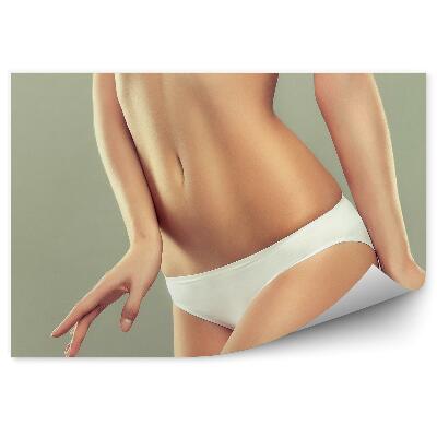 Fototapeta Štíhle Mladé Telo Spodná Bielizeň Jednotné Pozadie