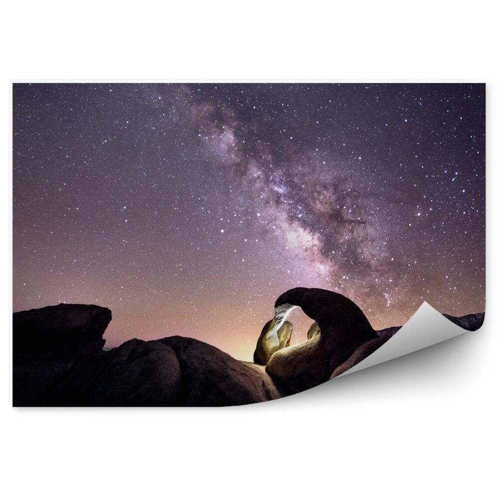 Fototapeta na stenu Pohľad Púštne Skaly Hviezdy Mliečna Dráha Obloha Galaxia