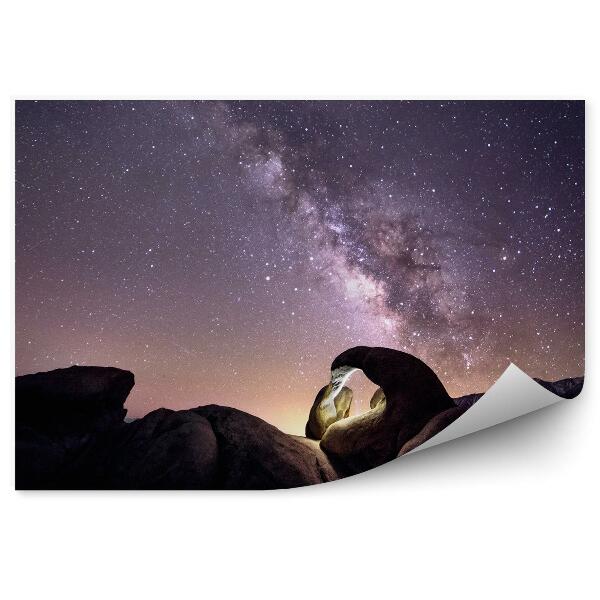 Fototapeta na stenu Pohľad Púštne Skaly Hviezdy Mliečna Dráha Obloha Galaxia