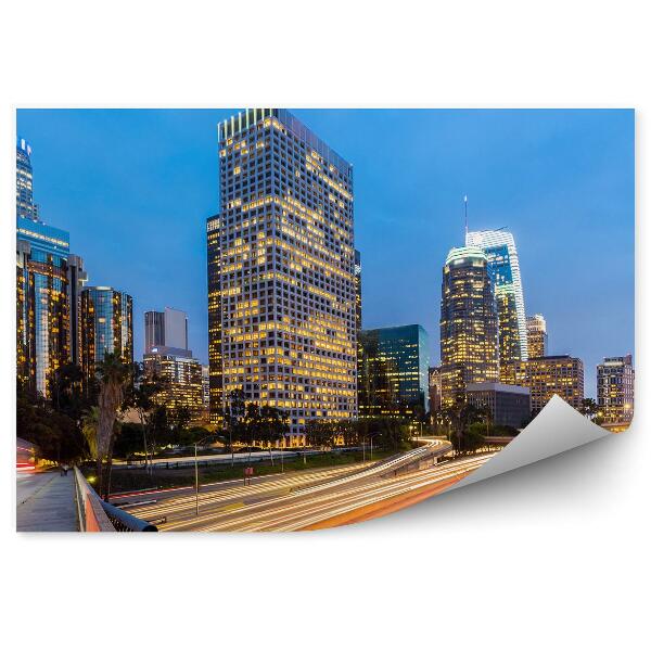 Fototapeta Mrakodrapy Los Angeles semafory diaľnica
