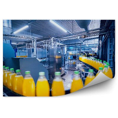 Fototapeta Proizvodnja soka s transporterjem za steklenice