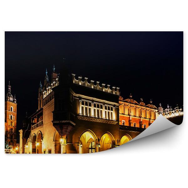 Fototapeta Sukiennice kostol mariacki krakov noc