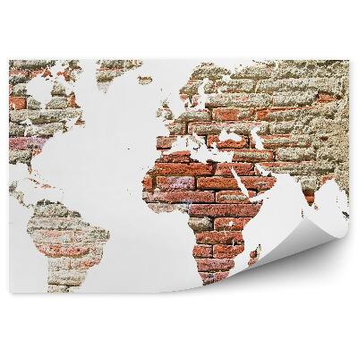 Fototapeta Mapa sveta so starnúcimi tehlami