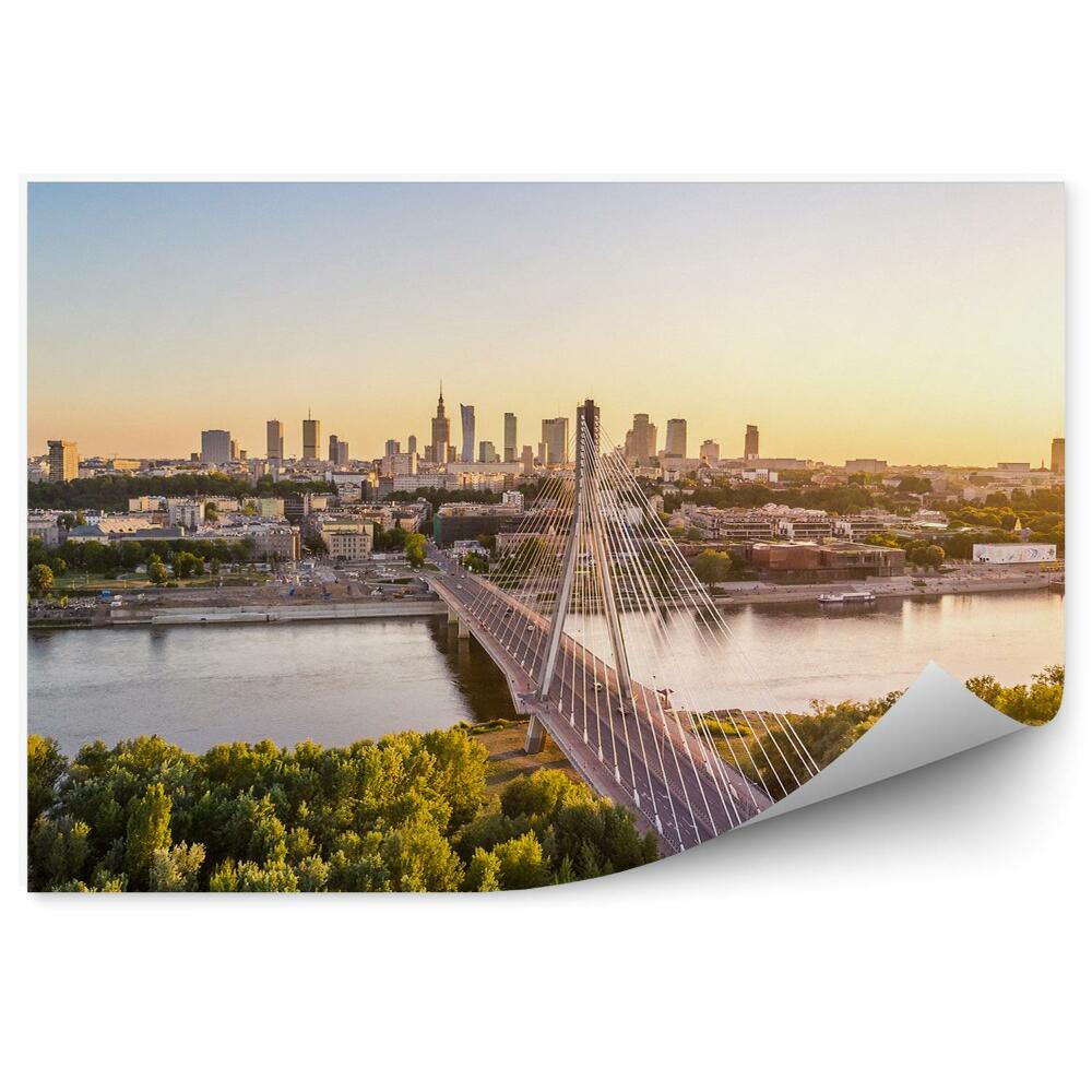 Fototapeta Varšava z vtáčej perspektívy stromy budovy most