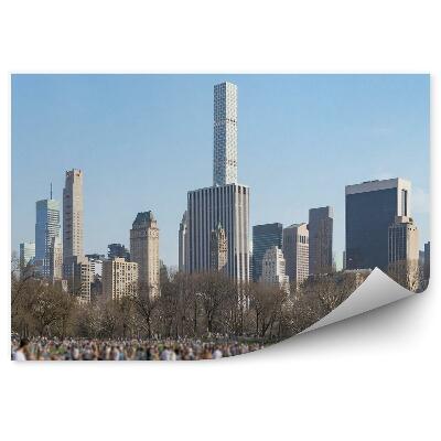 Fototapeta Mrakodrapy stromy ľudia Central Park New York obloha