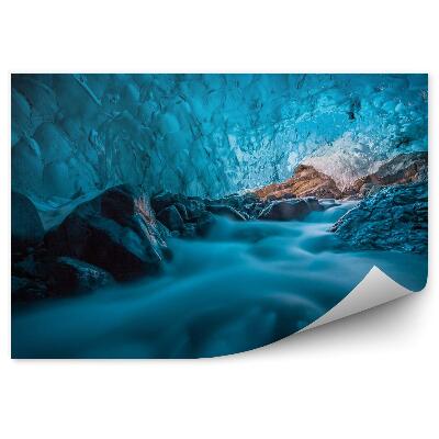 Fototapeta na stenu Grotto di ghiaccio azzurro con ruscello sottostante islanda europa
