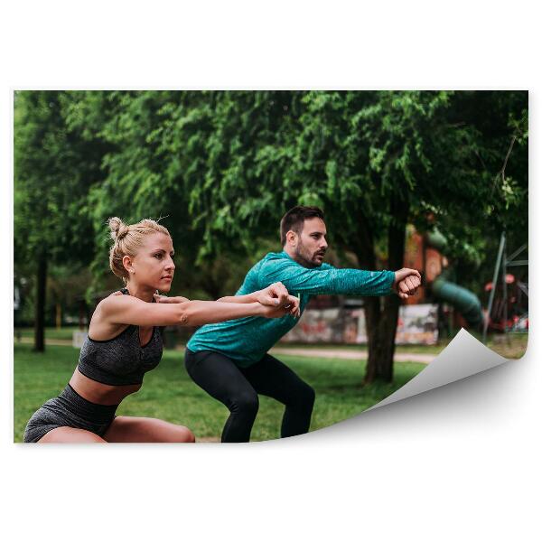 Fototapeta Fitnes drevo športno raztezanje