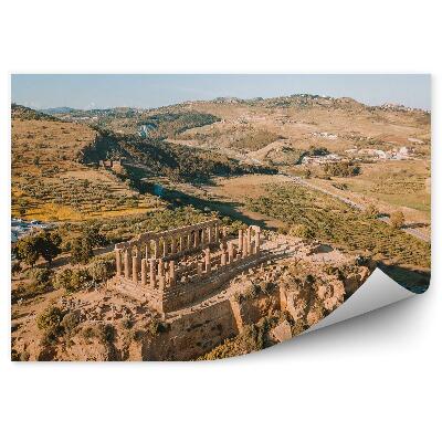 Fototapeta na stenu Zrúcaniny akropoly púšť stromy sicílske hory