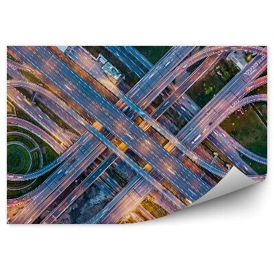 Fototapeta na stenu Veliko avtocestno križišče avtomobili promet