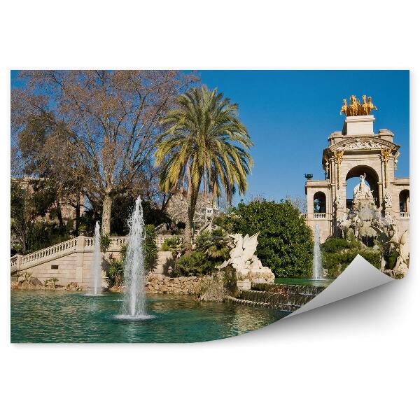 Fototapeta Fontána stromy park citadela Barcelona