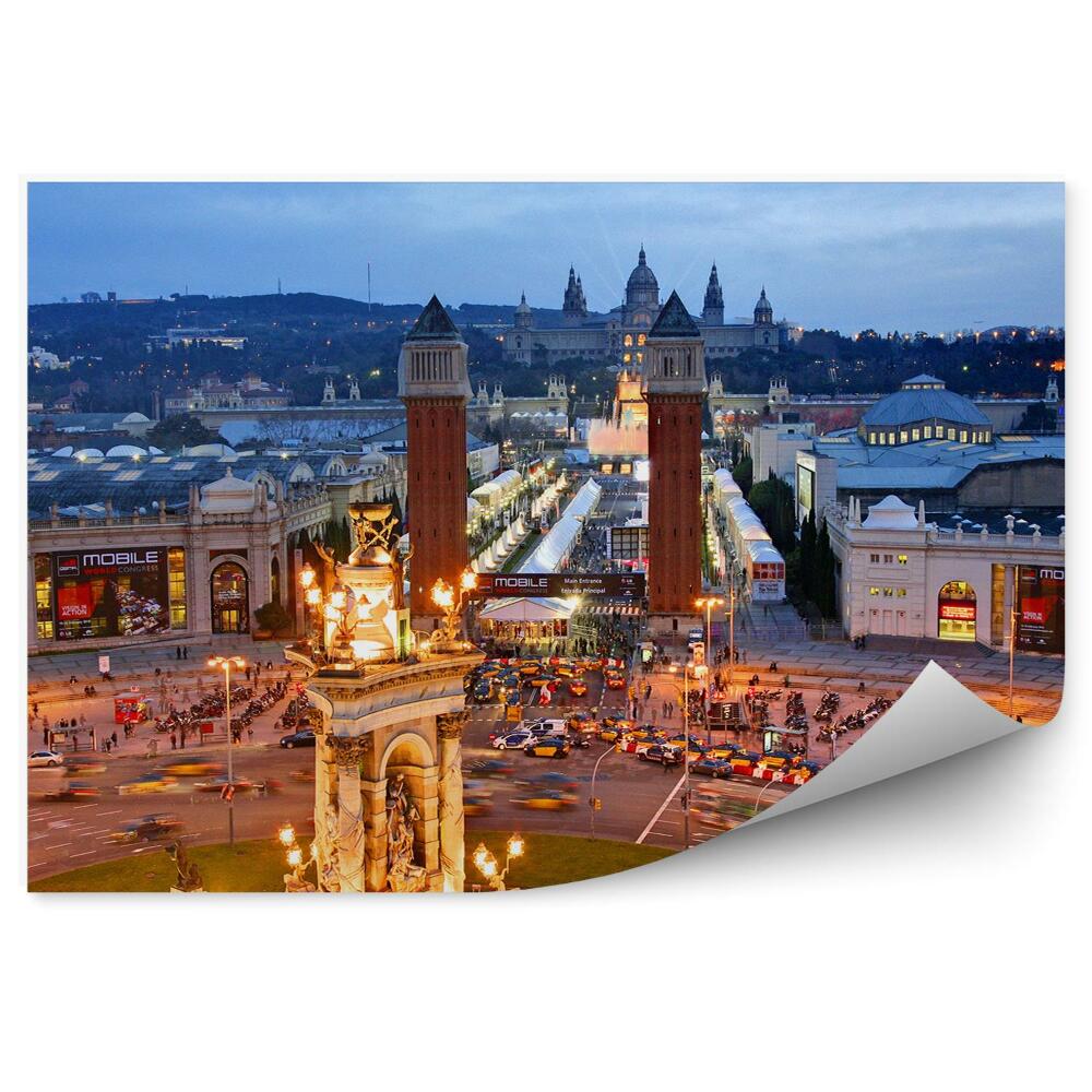 Fototapeta na stenu Budovy doprava noc Barcelona