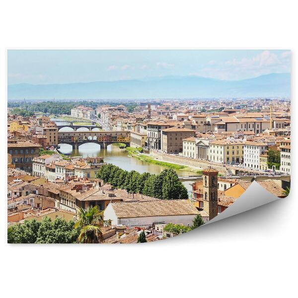 Fototapeta Letecký pohľad na most zlatníkov Florencia
