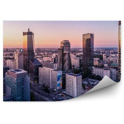 Fototapeta na stenu Mrakodrapy cesta obloha mraky Varšava noc