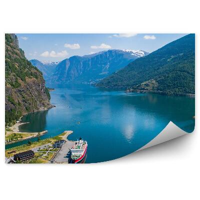 Fototapeta na stenu Pohľad Z Vtáčej Perspektívy Záliv Loď Mesto