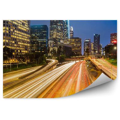 Fototapeta na stenu Los Angeles Doprava Ulice Autá Svetlá Noc