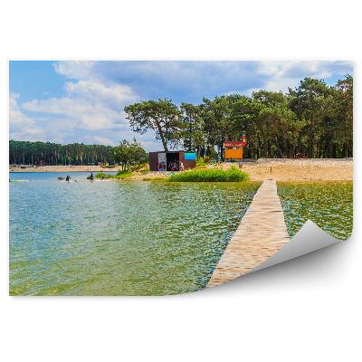 Fototapeta drevené mólo pláž jazero