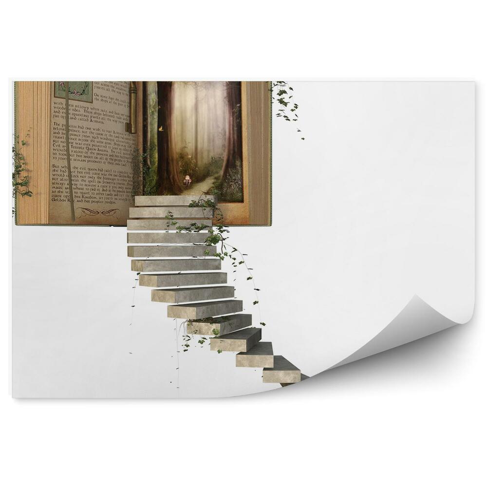 Fototapeta Stopnice, ki vodijo v svet knjig čarobna dežela