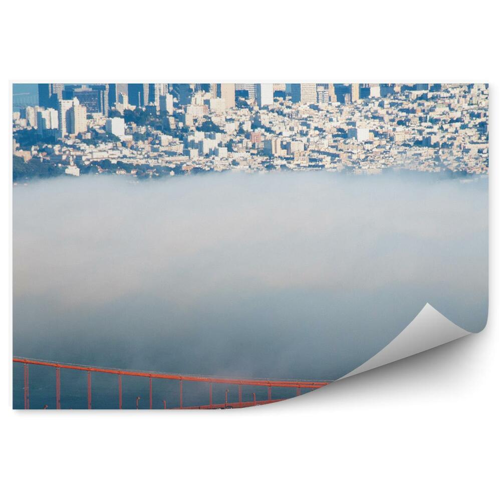 Fototapeta Ranná Hmla Mrakodrapy Pohľad Na Mesto Golden Gate Bridge Ocean San Francisco