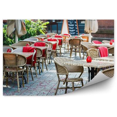 Fototapeta na stenu Ulična kavarna mize mesto