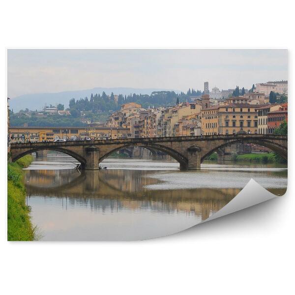 Fototapeta na stenu Most Trojice nočné budovy rieka Arno Florencia rastliny