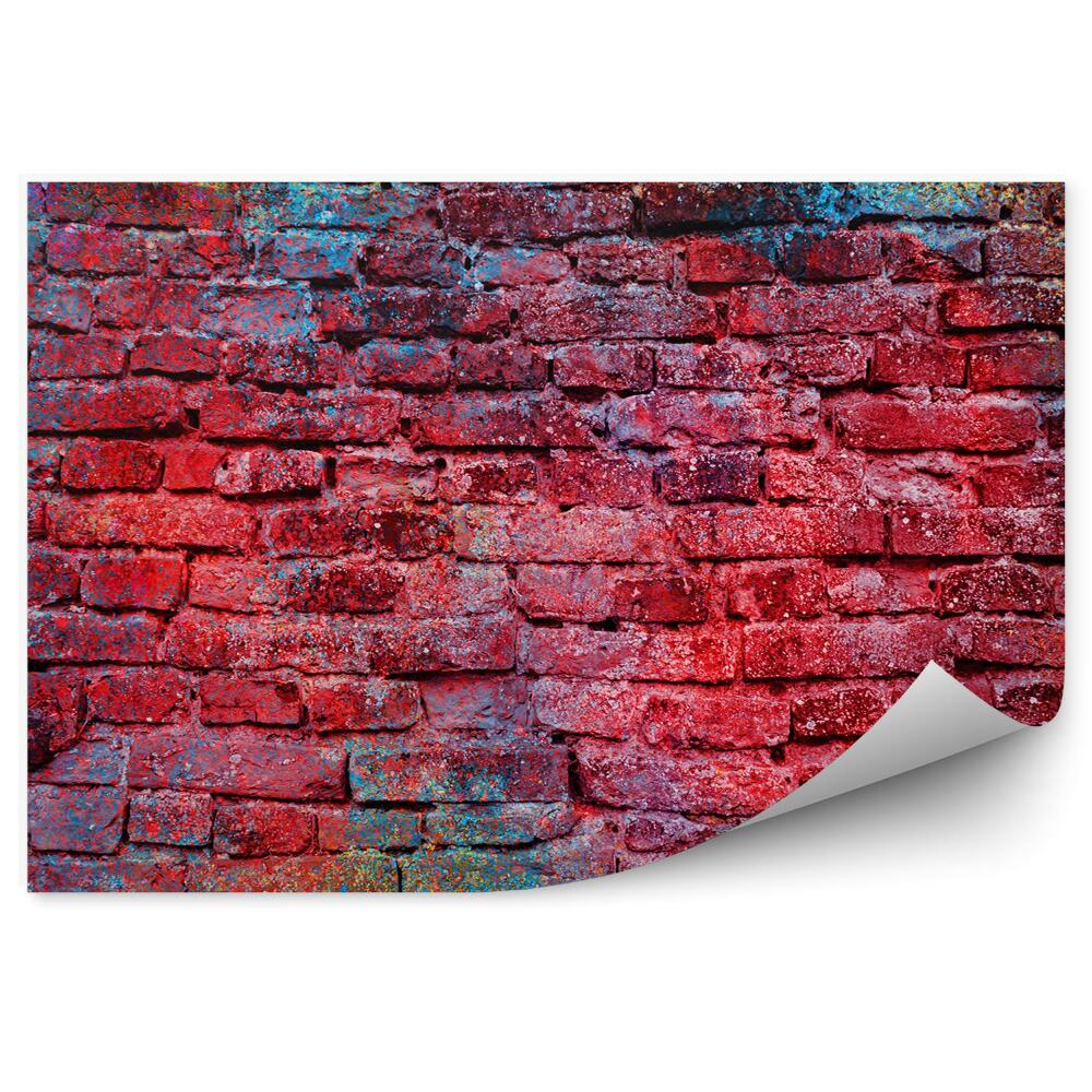 Fototapeta na stenu Tehlový múr s farebnými grafitmi