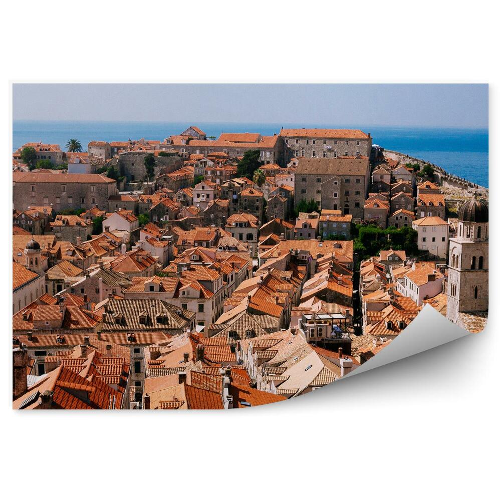 Fototapeta Pohľad Z Vtáčej Perspektívy Mesto Dubrovnik Strechy
