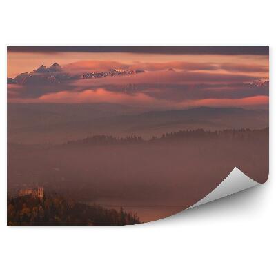 Fototapeta na stenu Dom hory stromy hrad stromy obloha západ slnka