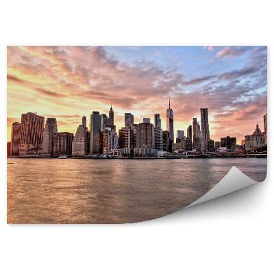 Fototapeta New York Brooklynský Most Rieka Zamračená Obloha