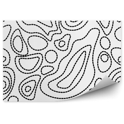 Fototapeta na stenu Geometrický vzor so štylizovanými kvetmi a listami