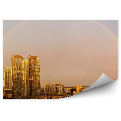 Fototapeta Mrakodrapy Zelená Cesta Obloha Dúha