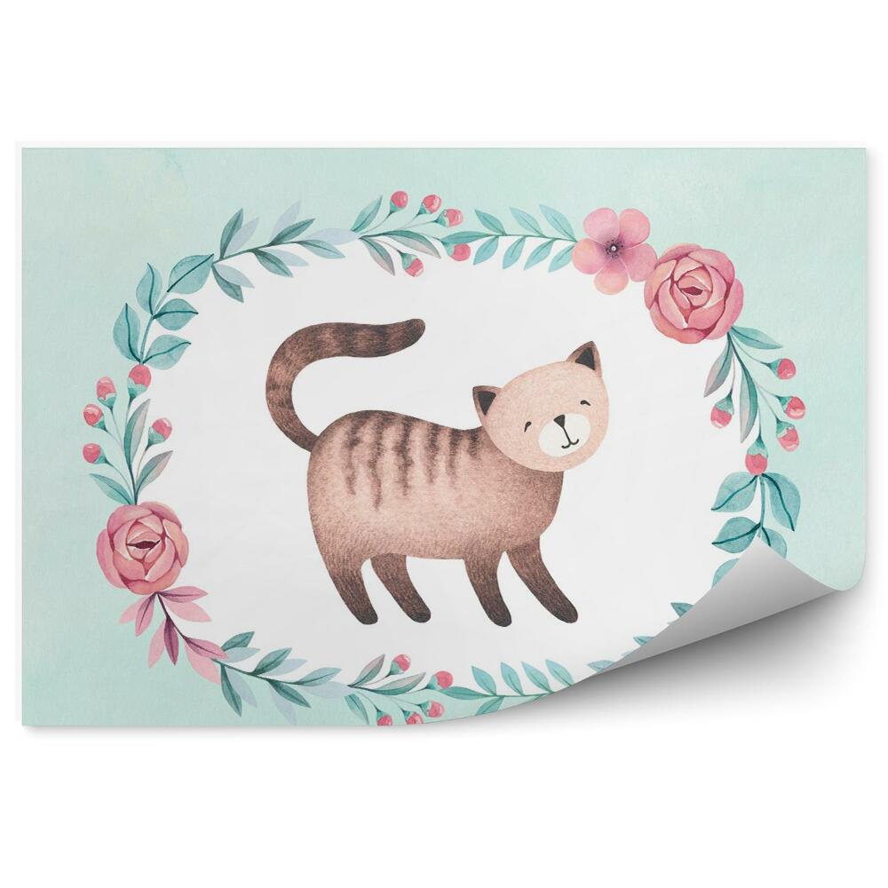 Fototapeta na stenu Maľované mačiatko v ráme