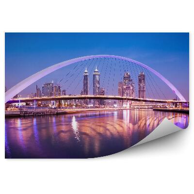 Fototapeta Farebné Svetlá Most Voda Budovy